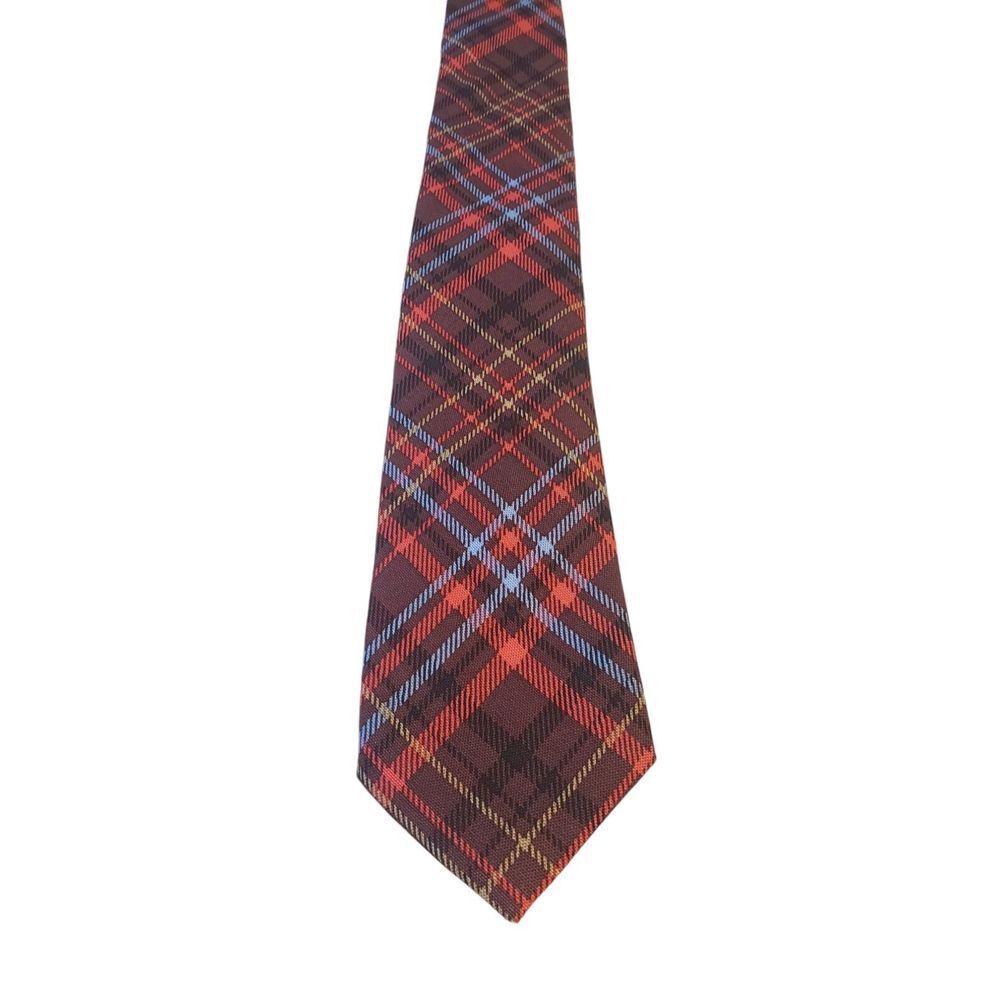 NWT Cremieux Neck Tie Red Plaid Silk‎ & Cotton Point Business Casual Formal